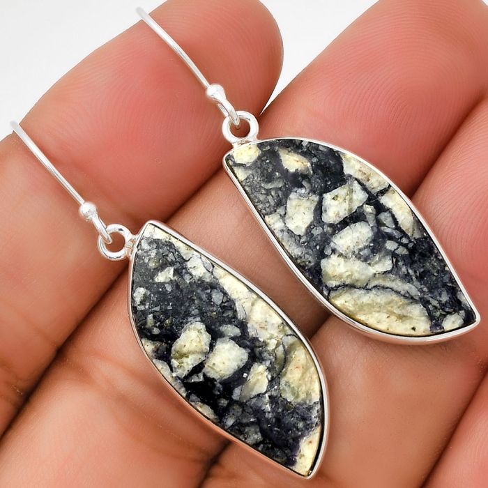 Natural Morado Jasper Earrings SDE71259 E-1001, 12x28 mm