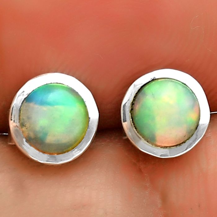 Natural Ethiopian Opal Stud Earrings SDE73183 E-1018, 5x5 mm
