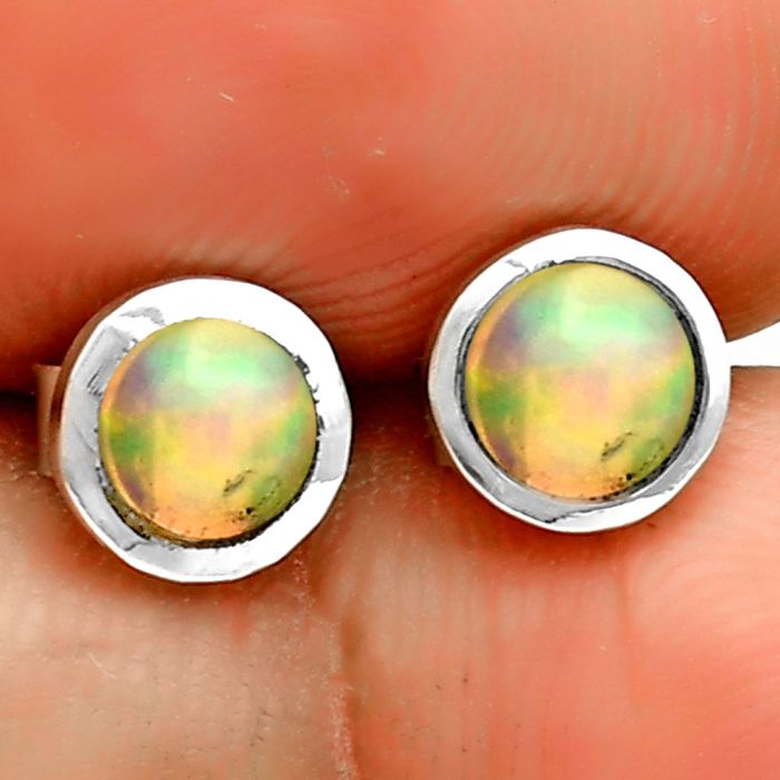 Natural Ethiopian Opal Stud Earrings SDE73211 E-1018, 5x5 mm