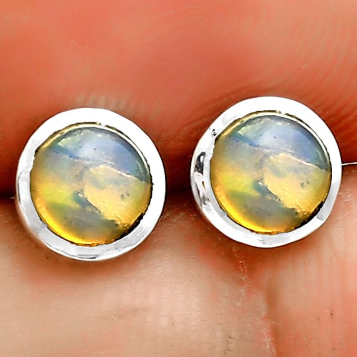 Natural Ethiopian Opal Stud Earrings SDE73219 E-1018, 5x5 mm