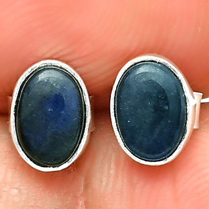 Natural Blue Fire Labradorite Stud Earrings SDE73553 E-1016, 7x5 mm