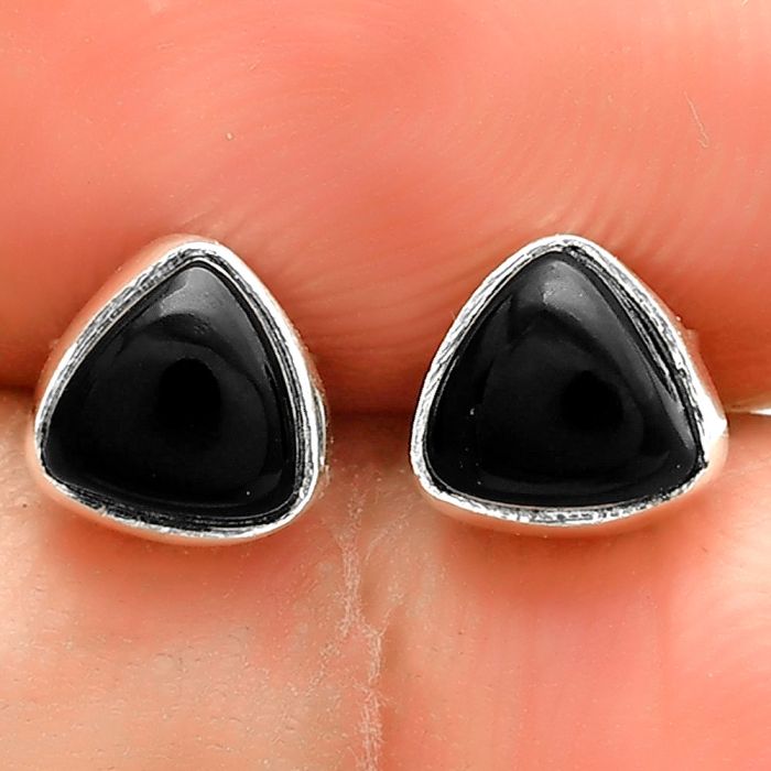 Natural Black Onyx - Brazil Stud Earrings SDE73561 E-1016, 5x5 mm