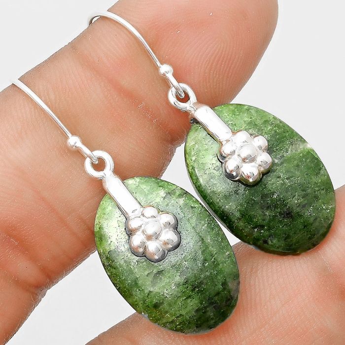 Natural Serpentine Earrings SDE75278 E-1137, 15x22 mm