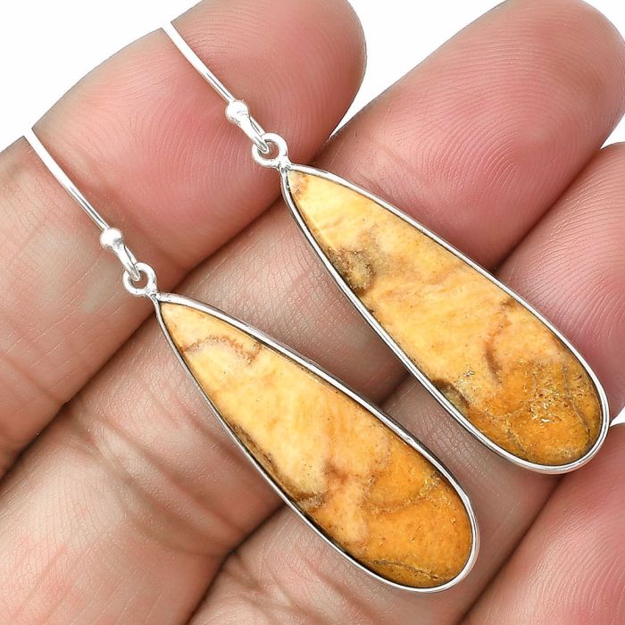 Coral Jasper Earrings SDE75448 E-1001, 10x32 mm