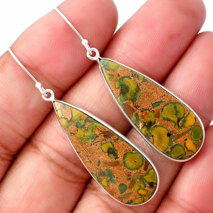 Fruit Jasper Earrings SDE76119 E-1001, 12x31 mm