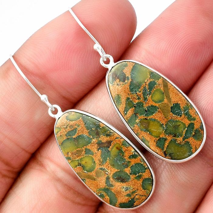 Fruit Jasper Earrings SDE76125 E-1001, 13x25 mm