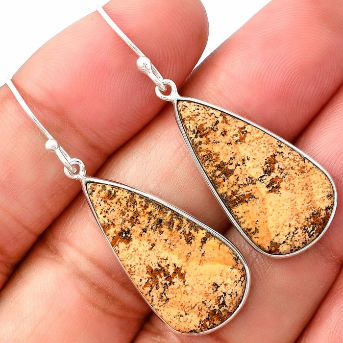 Picture Jasper Earrings SDE76874 E-1001, 14x26 mm