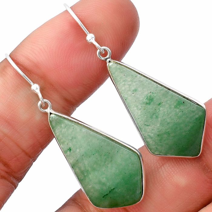 Green Aventurine Earrings SDE77636 E-1001, 14x25 mm