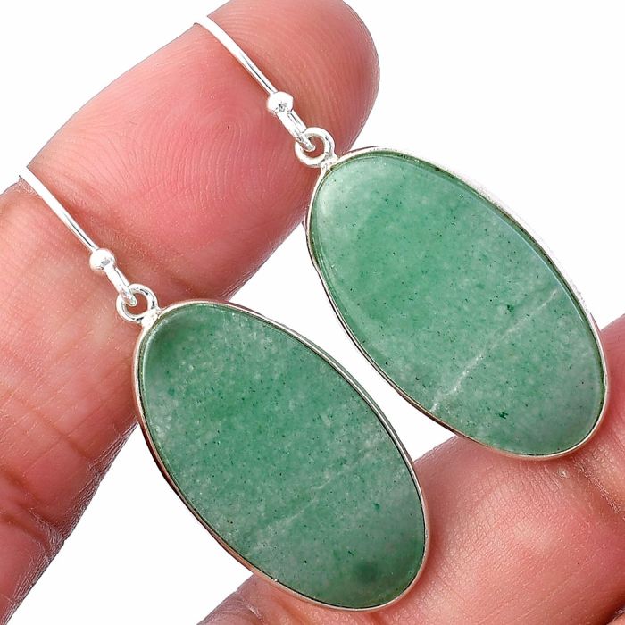 Green Aventurine Earrings SDE78172 E-1001, 15x27 mm