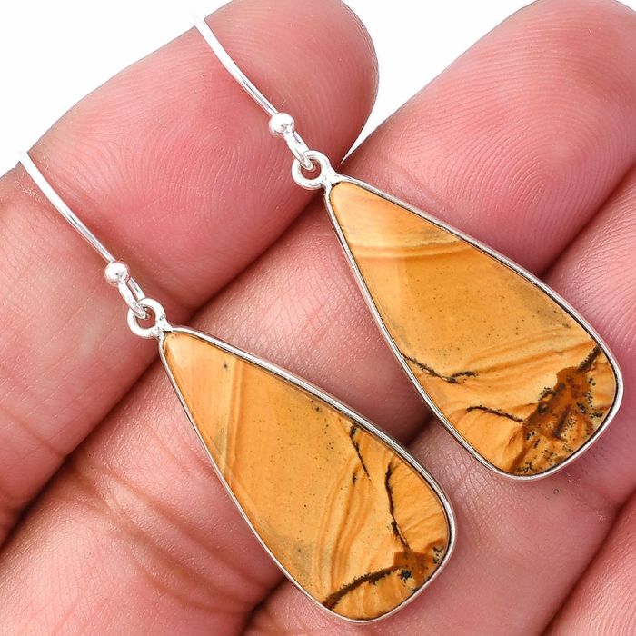 Picture Jasper Earrings SDE78467 E-1001, 12x26 mm