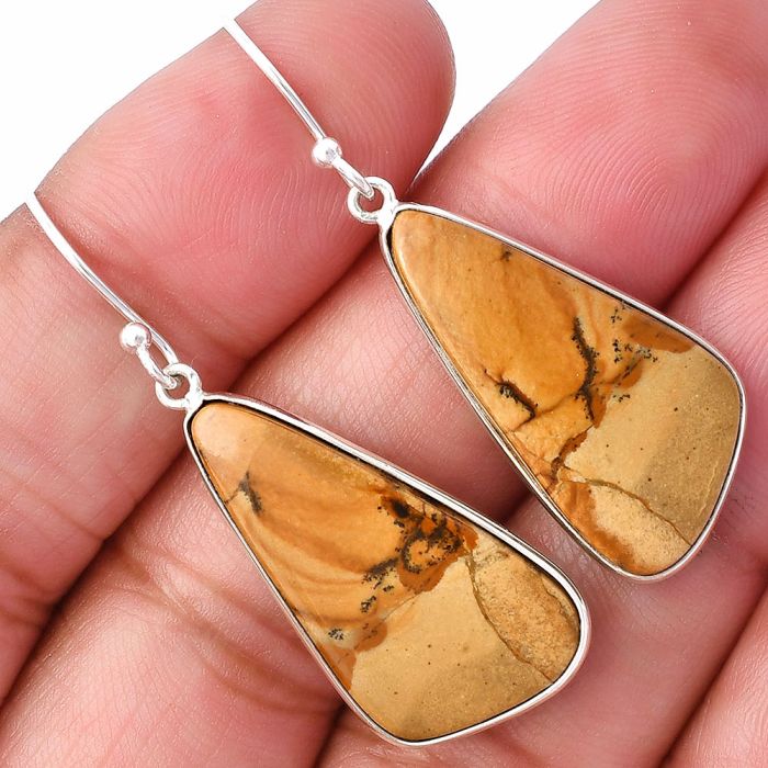 Picture Jasper Earrings SDE78493 E-1001, 14x27 mm