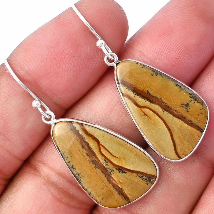 Picture Jasper Earrings SDE78502 E-1001, 15x24 mm