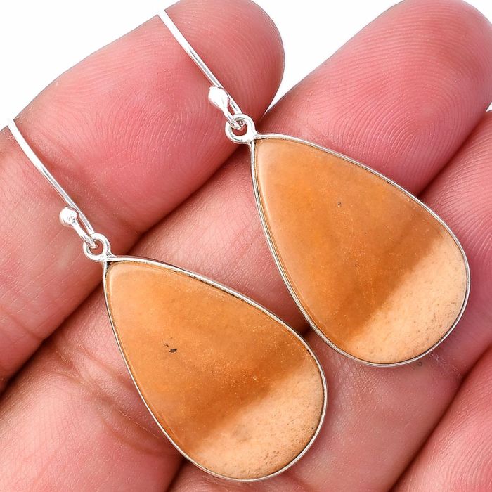 Orange Aventurine Earrings SDE78505 E-1001, 16x26 mm