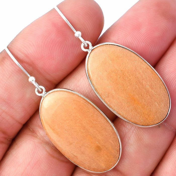 Orange Aventurine Earrings SDE78561 E-1001, 16x27 mm