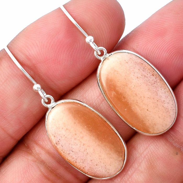 Pink Aventurine Earrings SDE78562 E-1001, 13x21 mm