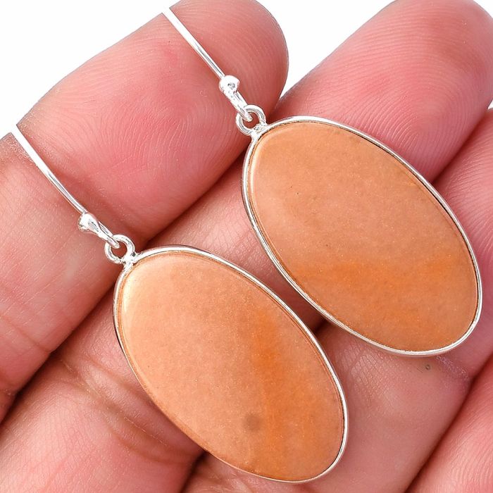 Orange Aventurine Earrings SDE78574 E-1001, 15x27 mm