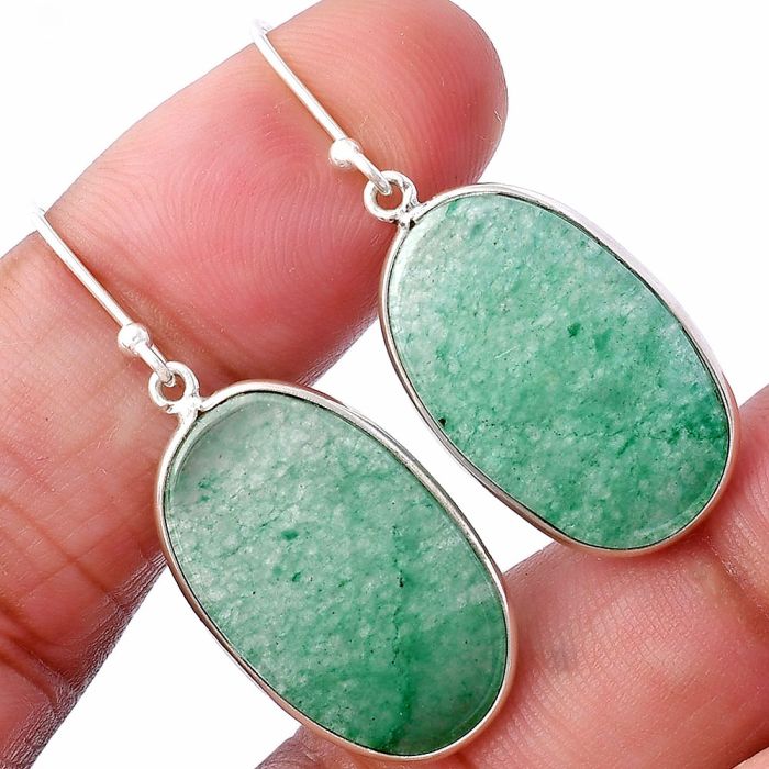 Green Aventurine Earrings SDE79422 E-1001, 14x23 mm