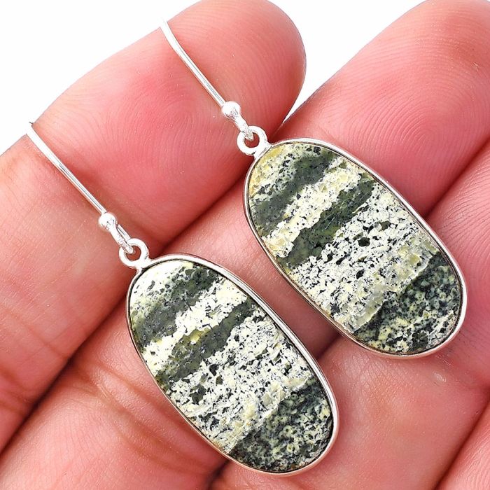 Natural Chrysotile Earrings SDE79449 E-1001, 13x24 mm