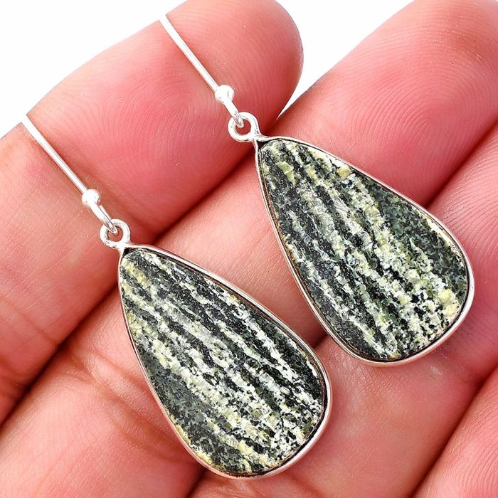 Natural Chrysotile Earrings SDE79457 E-1001, 14x24 mm