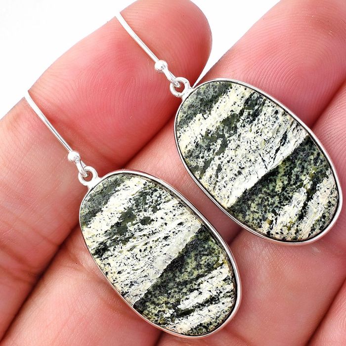 Natural Chrysotile Earrings SDE79462 E-1001, 16x26 mm