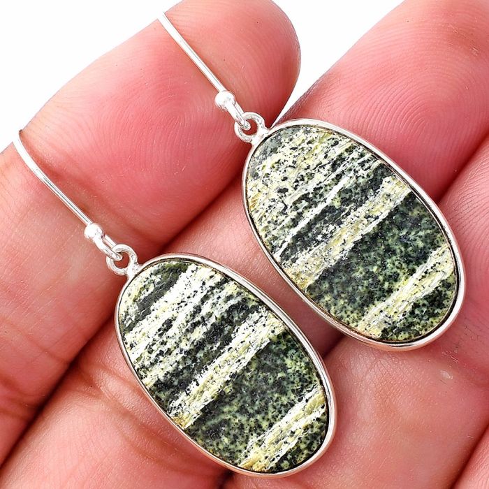 Natural Chrysotile Earrings SDE79463 E-1001, 14x23 mm