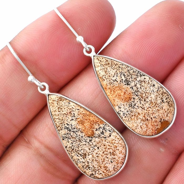 Picture Jasper Earrings SDE79811 E-1001, 13x25 mm