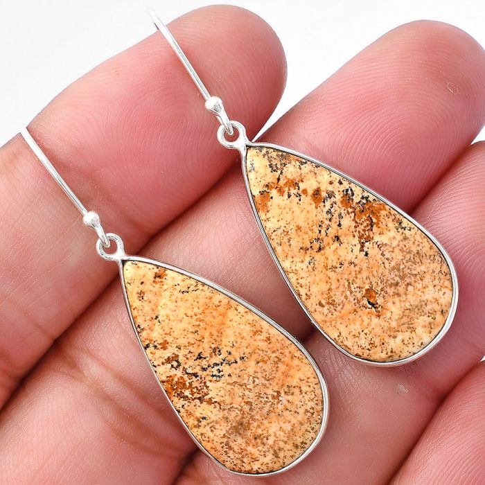 Picture Jasper Earrings SDE79896 E-1001, 14x27 mm