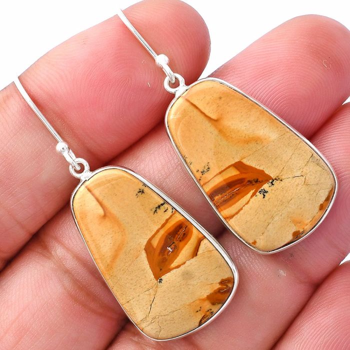 Picture Jasper Earrings SDE79905 E-1001, 16x26 mm