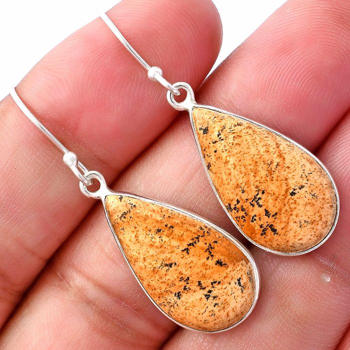 Picture Jasper Earrings SDE80069 E-1001, 12x22 mm