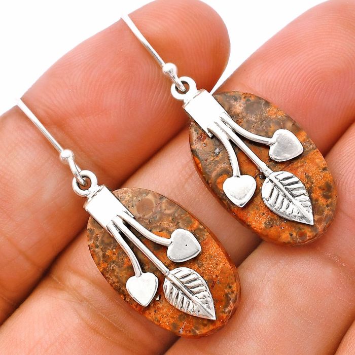 Poppy Jasper Earrings SDE81514 E-1233, 13x21 mm