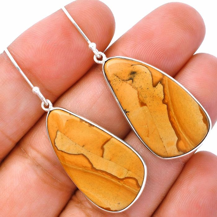 Picture Jasper Earrings SDE81774 E-1001, 16x29 mm