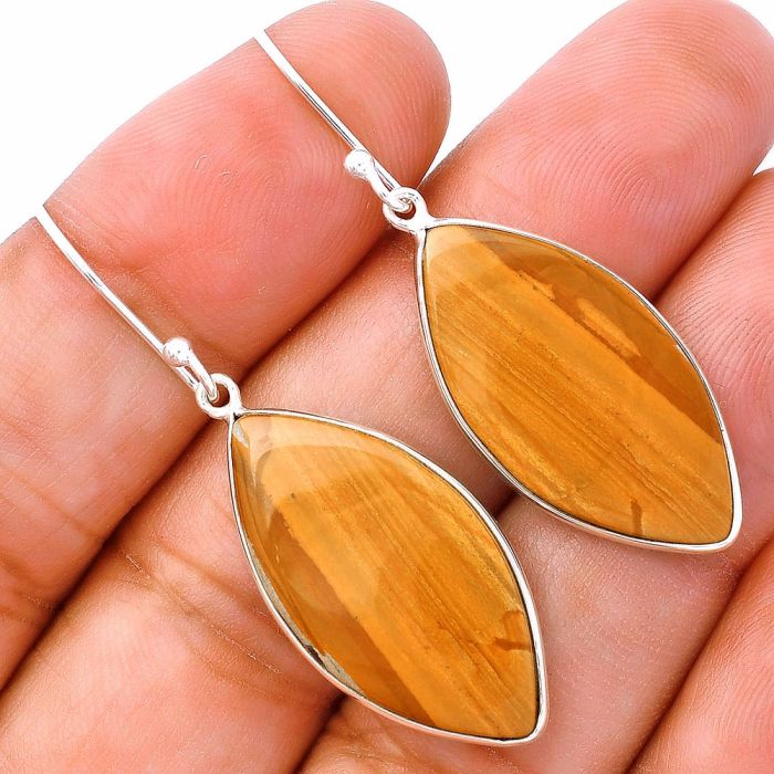 Picture Jasper Earrings SDE81775 E-1001, 14x27 mm