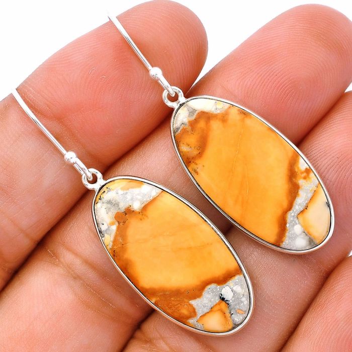 Picture Jasper Earrings SDE81776 E-1001, 13x27 mm