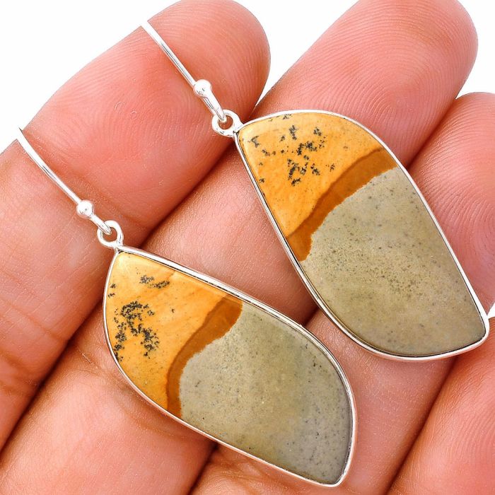 Picture Jasper Earrings SDE81810 E-1001, 14x32 mm