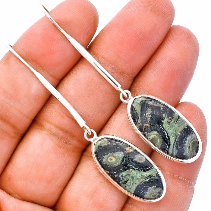 Star Galaxy Jasper Earrings SDE81895 E-1076, 11x24 mm