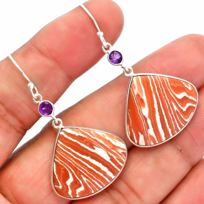 Sardonyx & Amethyst Earrings Jewelry SDE82388 E-1002, 20x23 mm