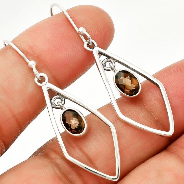 Smoky Quartz Earrings SDE83784 E-1216, 5x7 mm