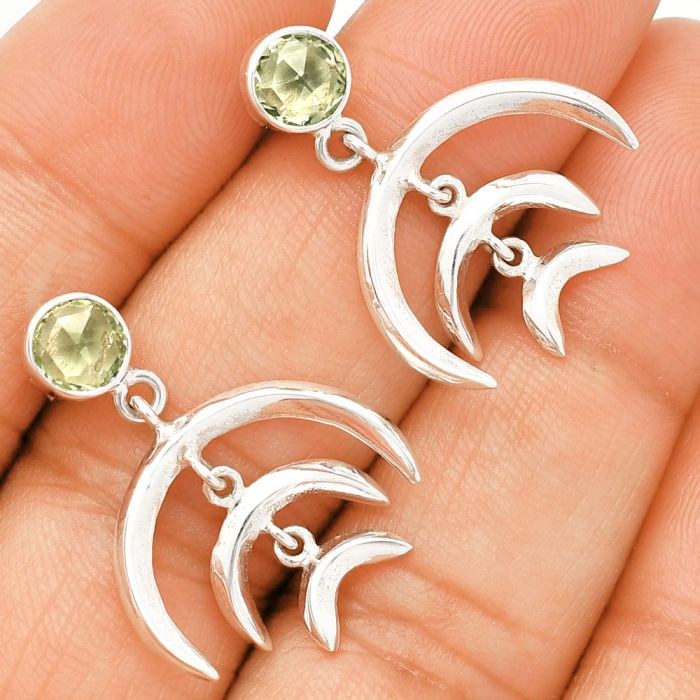 Prasiolite (Green Amethyst) Earrings SDE84351 E-1249, 6x6 mm