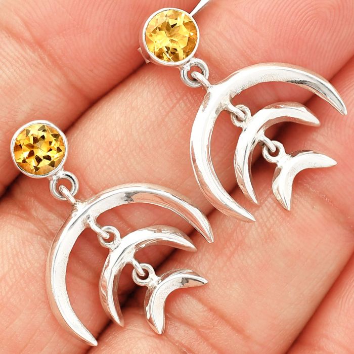 Citrine Earrings SDE84356 E-1249, 6x6 mm