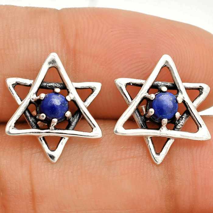 Star - Lapis Lazuli Stud Earrings SDE84428 E-1024, 4x4 mm