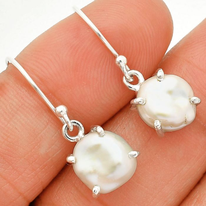 Natural Fresh Water Biwa Pearl Earrings SDE84517 E-1021, 9x10 mm