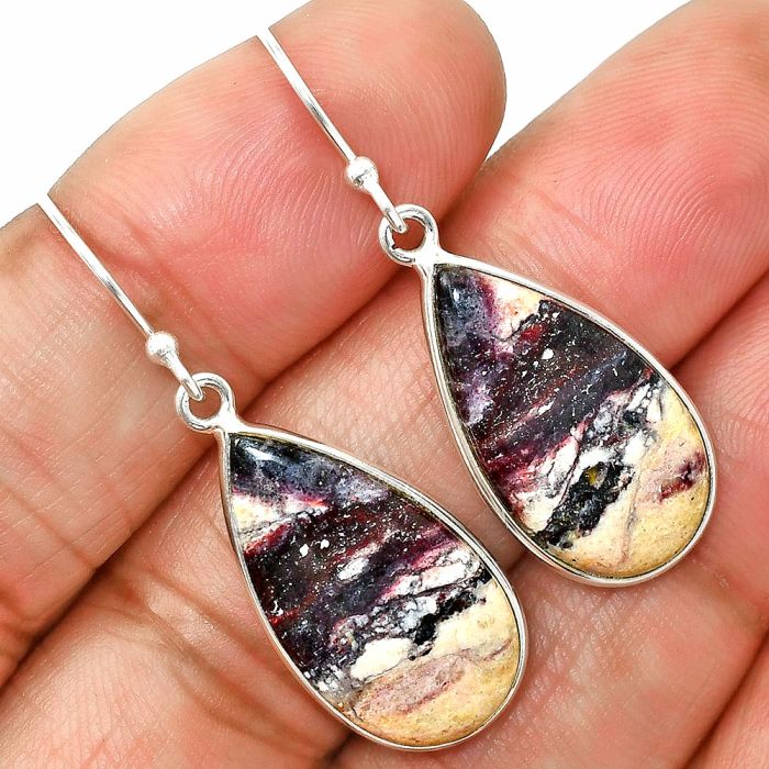 Indian Blanket Jasper Earrings SDE84894 E-1001, 12x22 mm