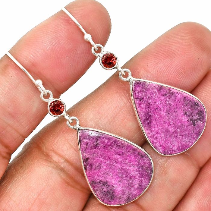 Pink Cobalt and Garnet Earrings SDE85120 E-1002, 16x23 mm