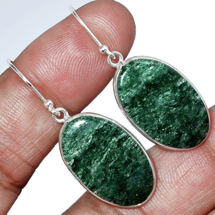 Green Aventurine Earrings SDE85932 E-1001, 14x23 mm