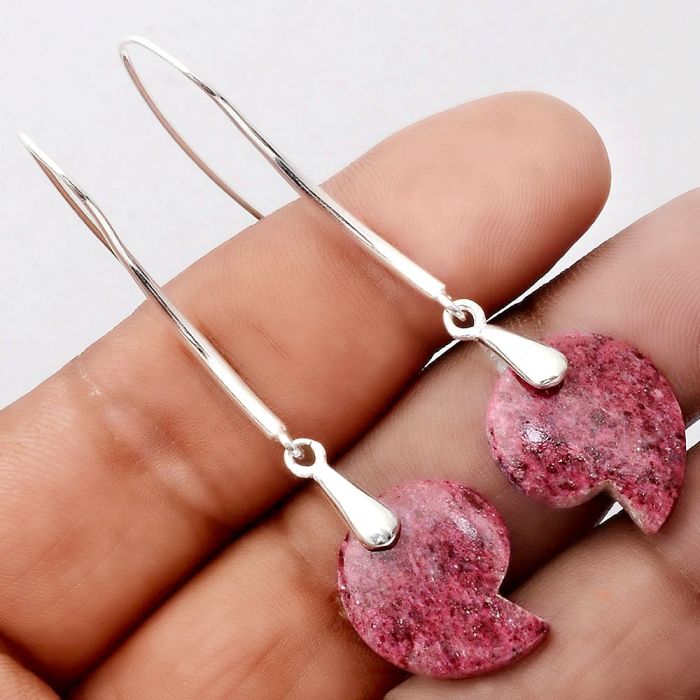 Pink Thulite Earrings SDE86064 E-1089, 16x19 mm