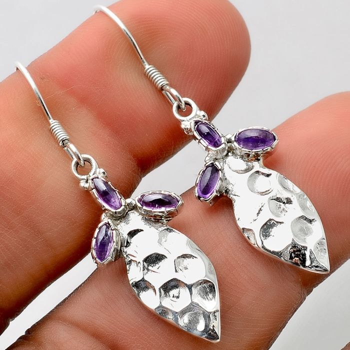 Amethyst Earrings SDE86180, 2x5 mm