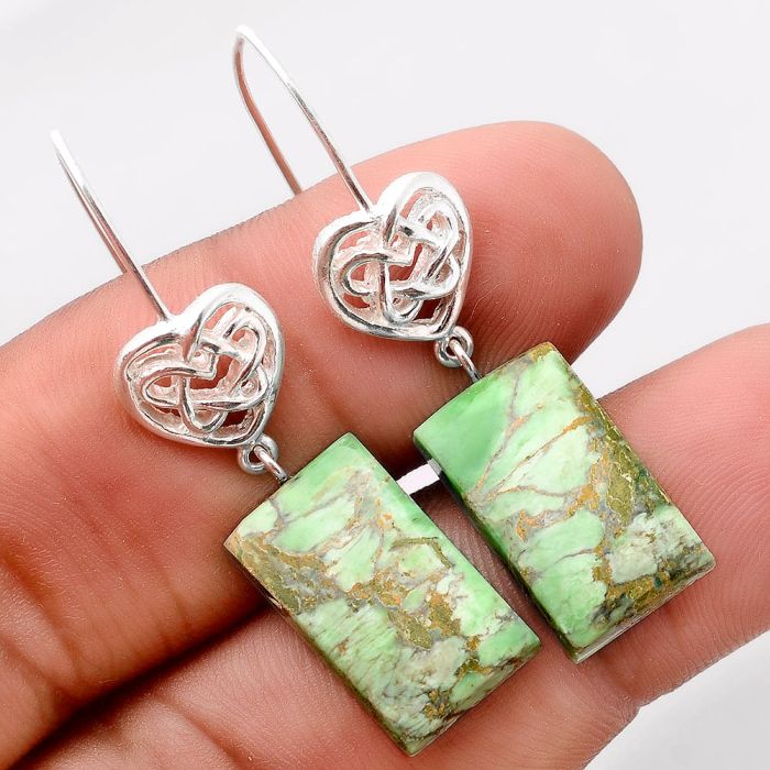 Australian Variscite Earrings SDE86310 E-1213, 11x18 mm