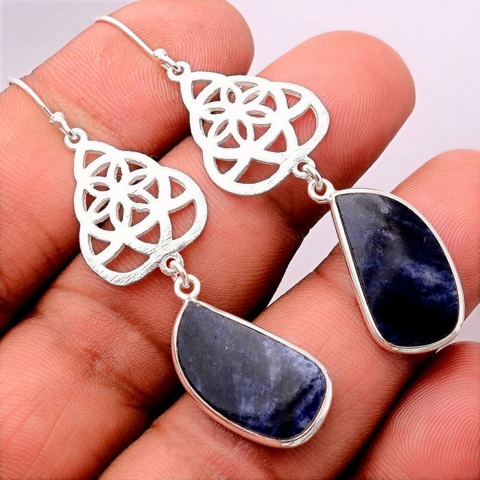 Sodalite Earrings SDE86403 E-1108, 11x21 mm