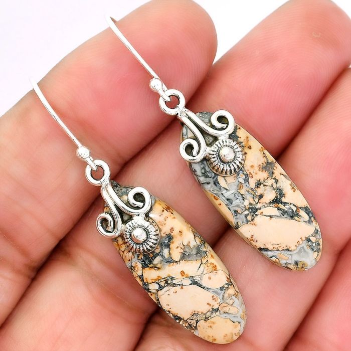 Maligano Jasper Earrings SDE86468 E-1137, 11x27 mm