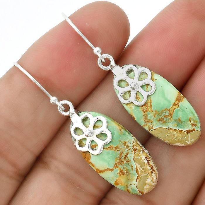 Australian Variscite Earrings SDE86488 E-1137, 11x24 mm